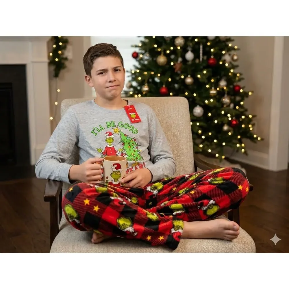 NEW! Size XL 14 Dr. Seuss The Grinch Christmas Unisex Family Matching Pajamas